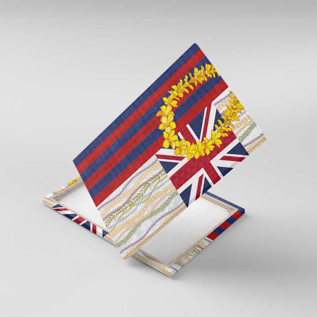 Hawaiian Tropical Plants Lei Canvas Wall Art National Flag Style - Polynesian Pride