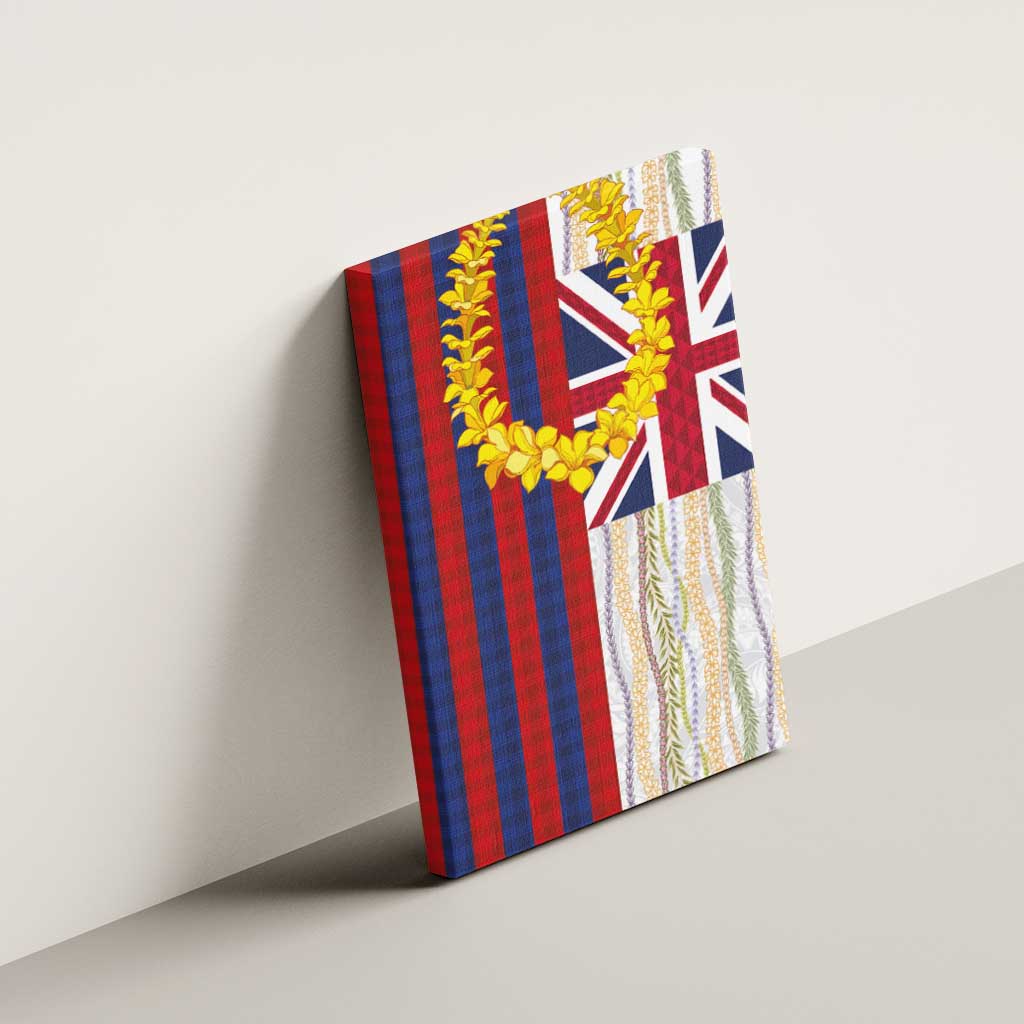 Hawaiian Tropical Plants Lei Canvas Wall Art National Flag Style - Polynesian Pride