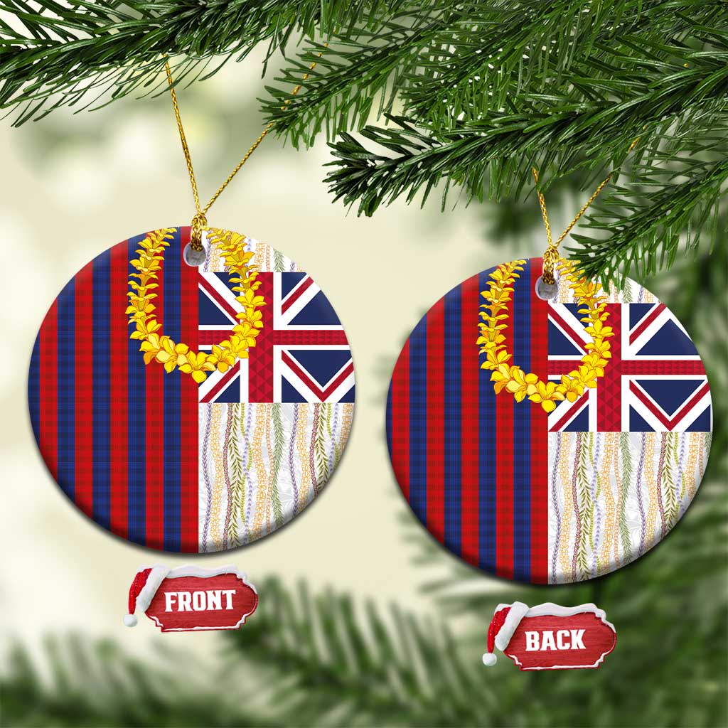 Hawaiian Tropical Plants Lei Ceramic Ornament National Flag Style - Polynesian Pride