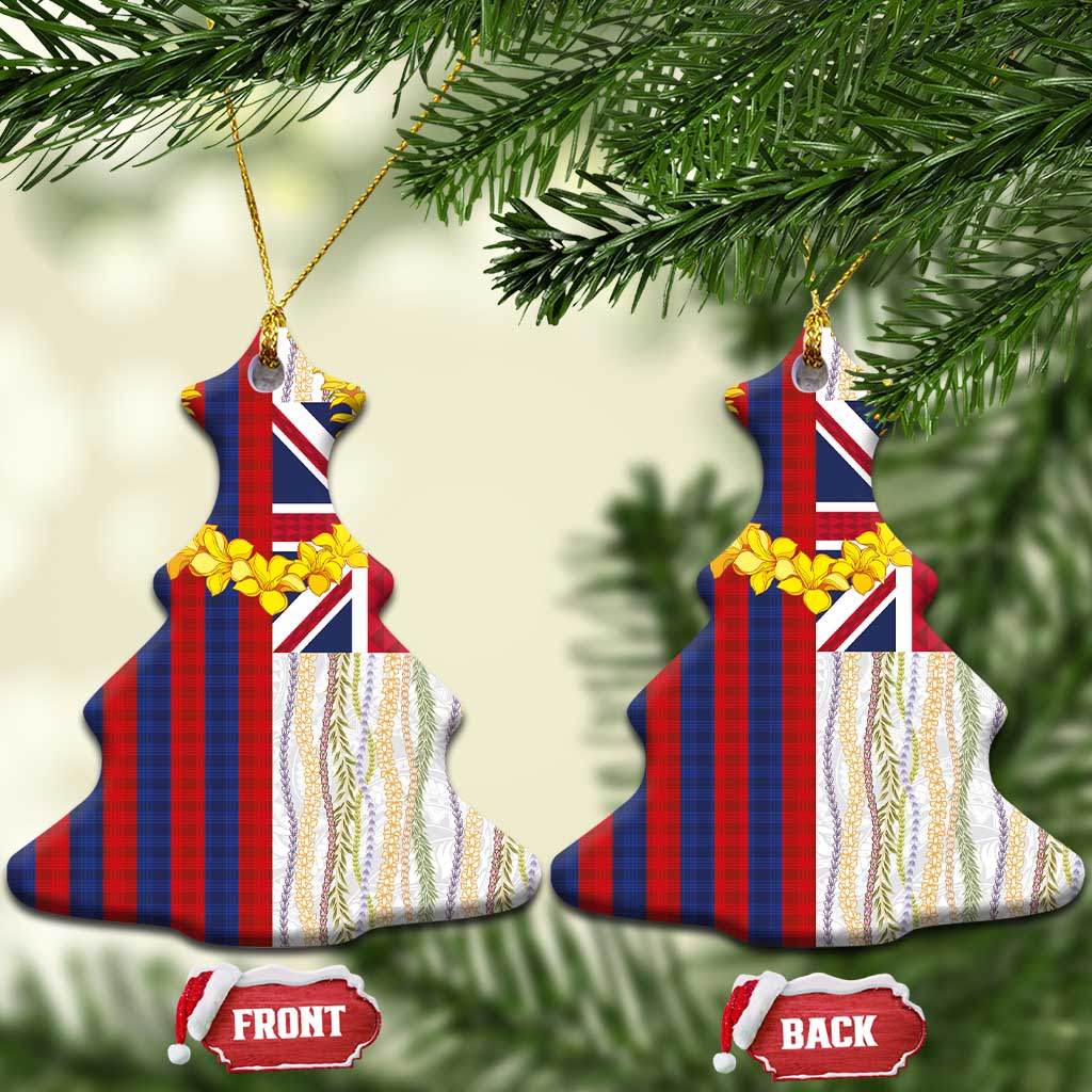 Hawaiian Tropical Plants Lei Ceramic Ornament National Flag Style - Polynesian Pride