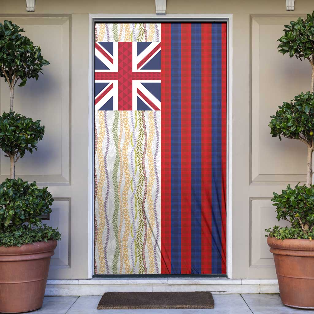 Hawaiian Tropical Plants Lei Door Cover National Flag Style - Polynesian Pride