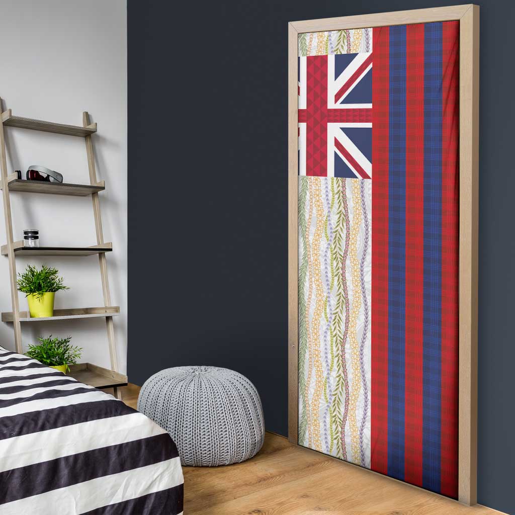 Hawaiian Tropical Plants Lei Door Cover National Flag Style - Polynesian Pride