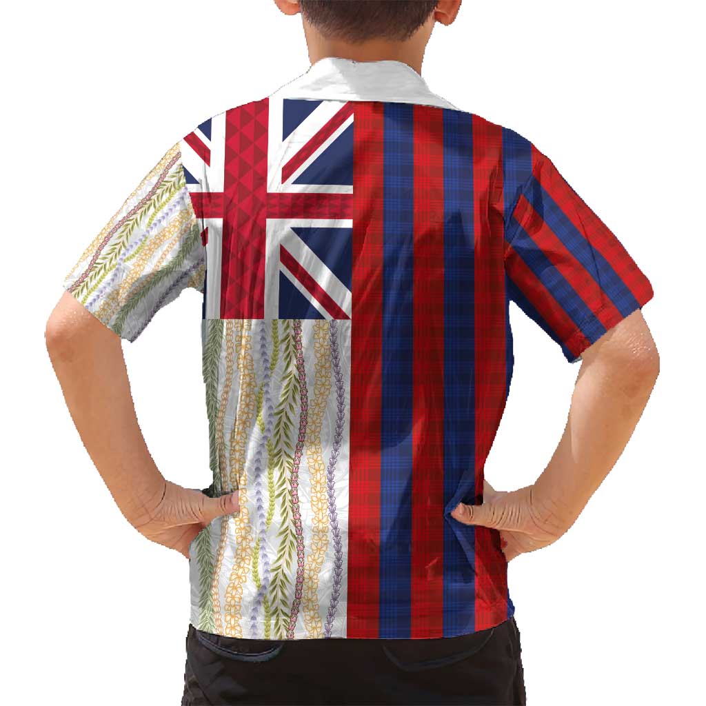 Hawaiian Tropical Plants Lei Family Matching Off Shoulder Maxi Dress and Hawaiian Shirt National Flag Style - Polynesian Pride