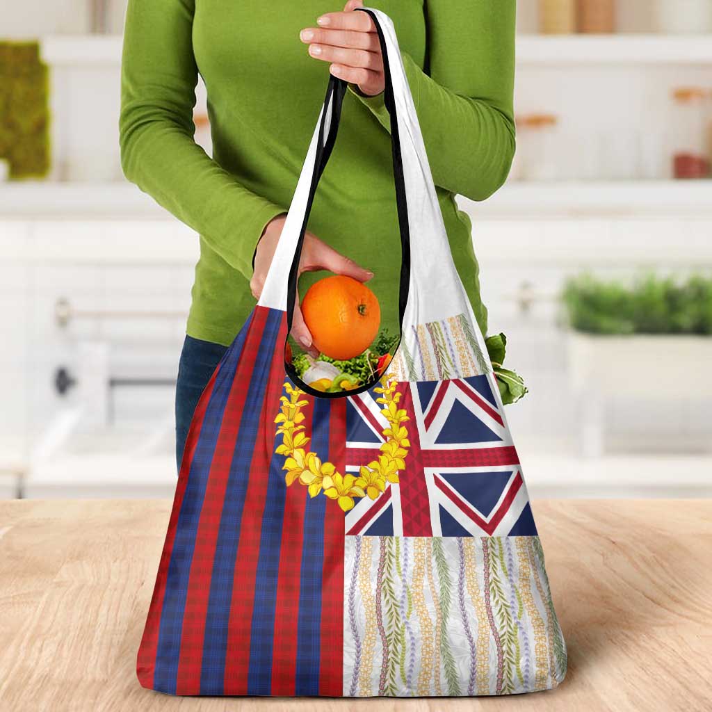 Hawaiian Tropical Plants Lei Grocery Bag National Flag Style - Polynesian Pride