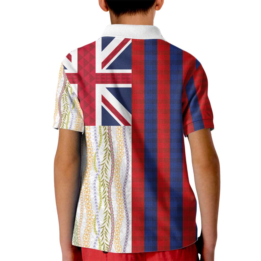 Hawaiian Tropical Plants Lei Kid Polo Shirt National Flag Style - Polynesian Pride
