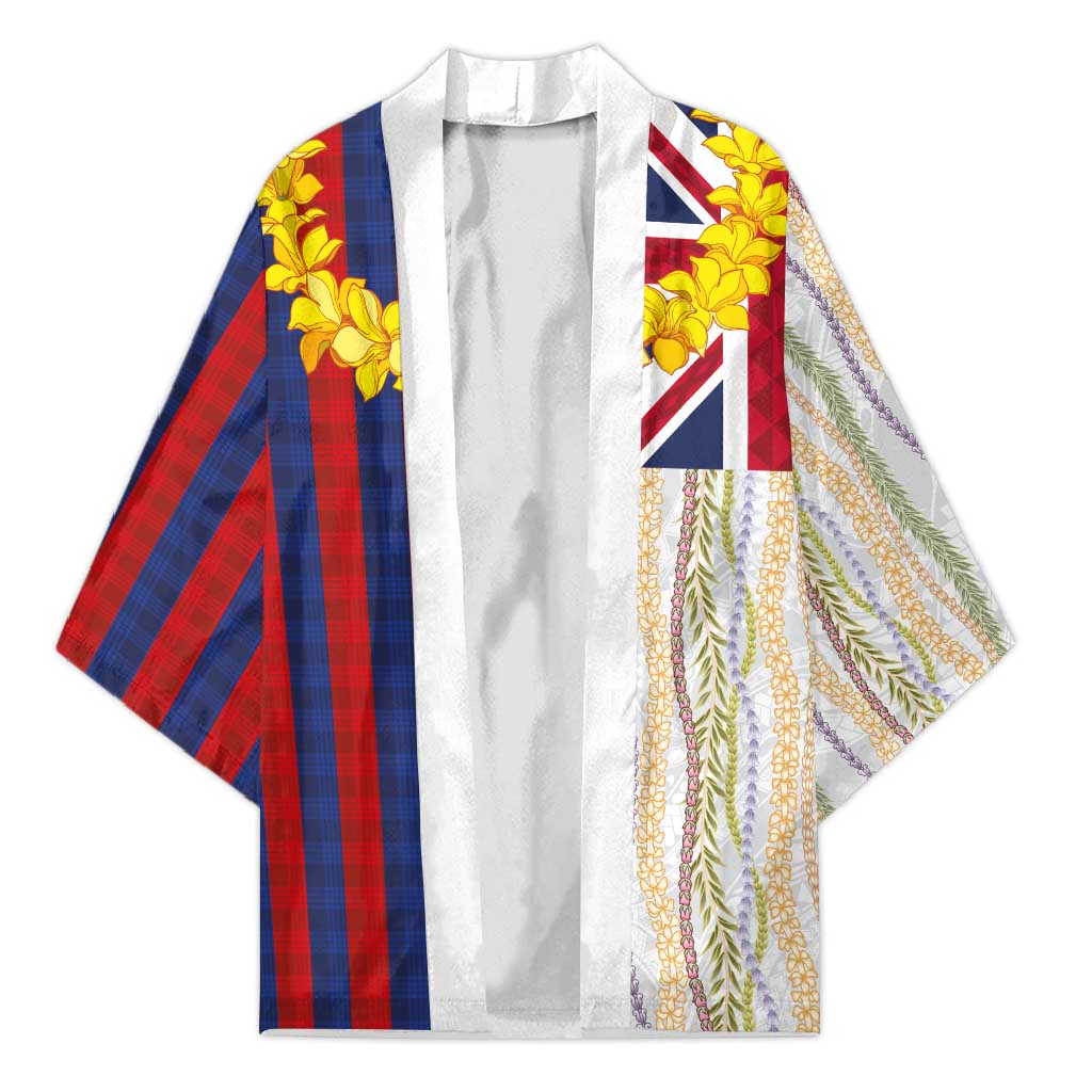 Hawaiian Tropical Plants Lei Kimono National Flag Style - Polynesian Pride