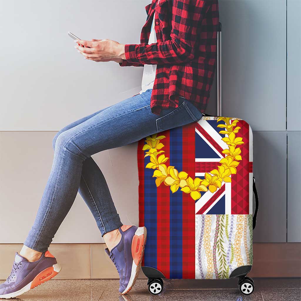 Hawaiian Tropical Plants Lei Luggage Cover National Flag Style - Polynesian Pride