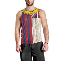 Hawaiian Tropical Plants Lei Men Tank Top National Flag Style - Polynesian Pride