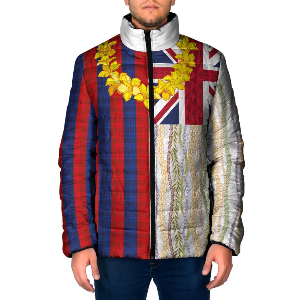 Hawaiian Tropical Plants Lei Padded Jacket National Flag Style - Polynesian Pride