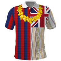 Hawaiian Tropical Plants Lei Polo Shirt National Flag Style - Polynesian Pride