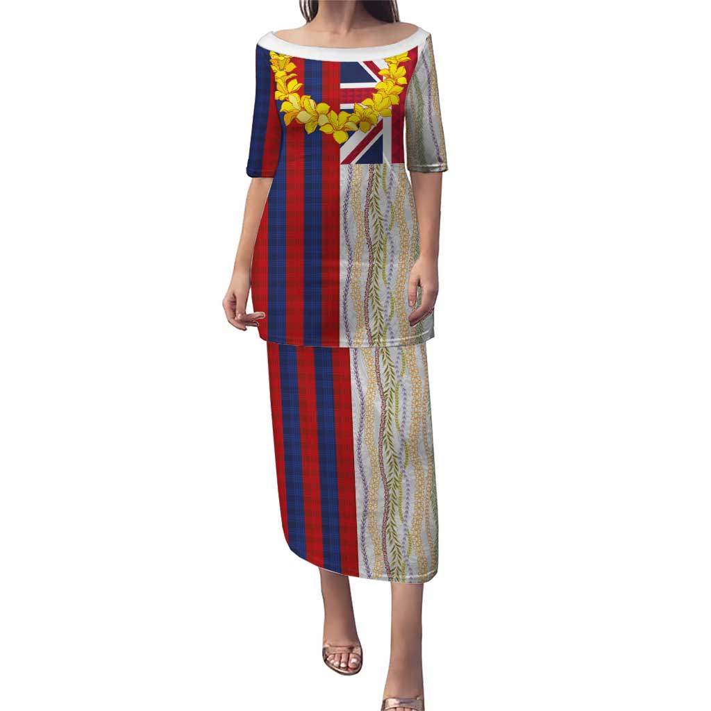 Hawaiian Tropical Plants Lei Puletasi National Flag Style - Polynesian Pride