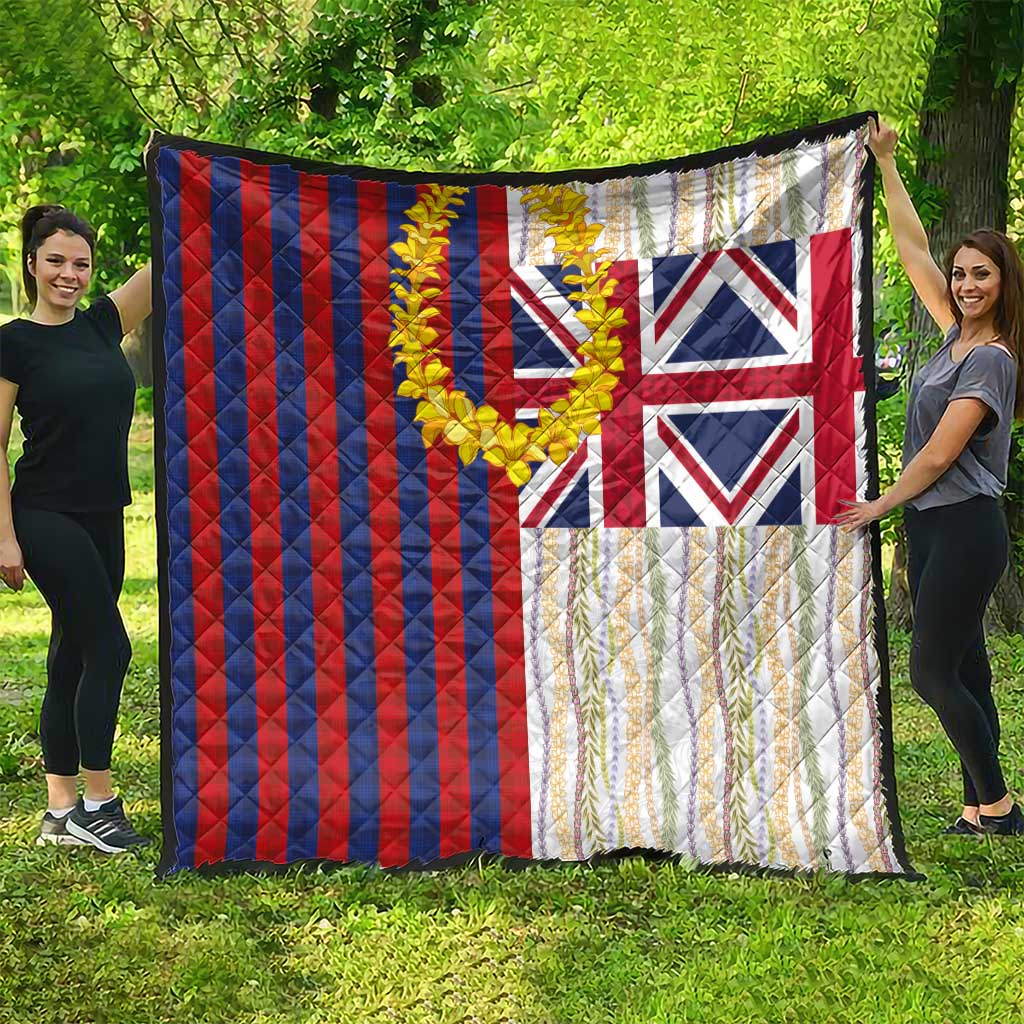 Hawaiian Tropical Plants Lei Quilt National Flag Style - Polynesian Pride