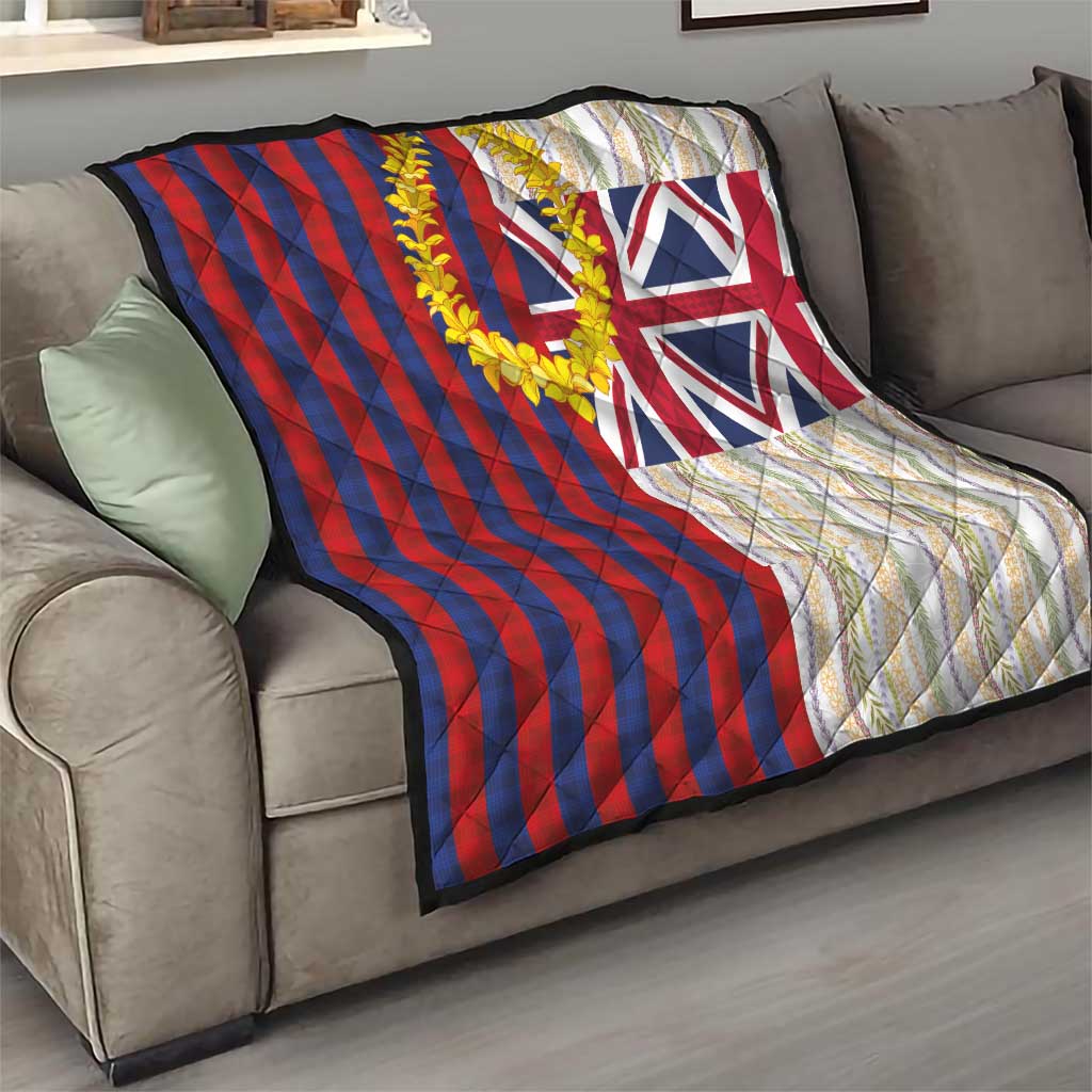 Hawaiian Tropical Plants Lei Quilt National Flag Style - Polynesian Pride