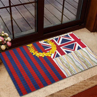 Hawaiian Tropical Plants Lei Rubber Doormat National Flag Style - Polynesian Pride