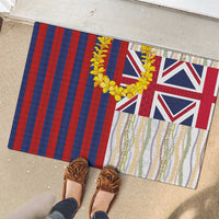 Hawaiian Tropical Plants Lei Rubber Doormat National Flag Style - Polynesian Pride