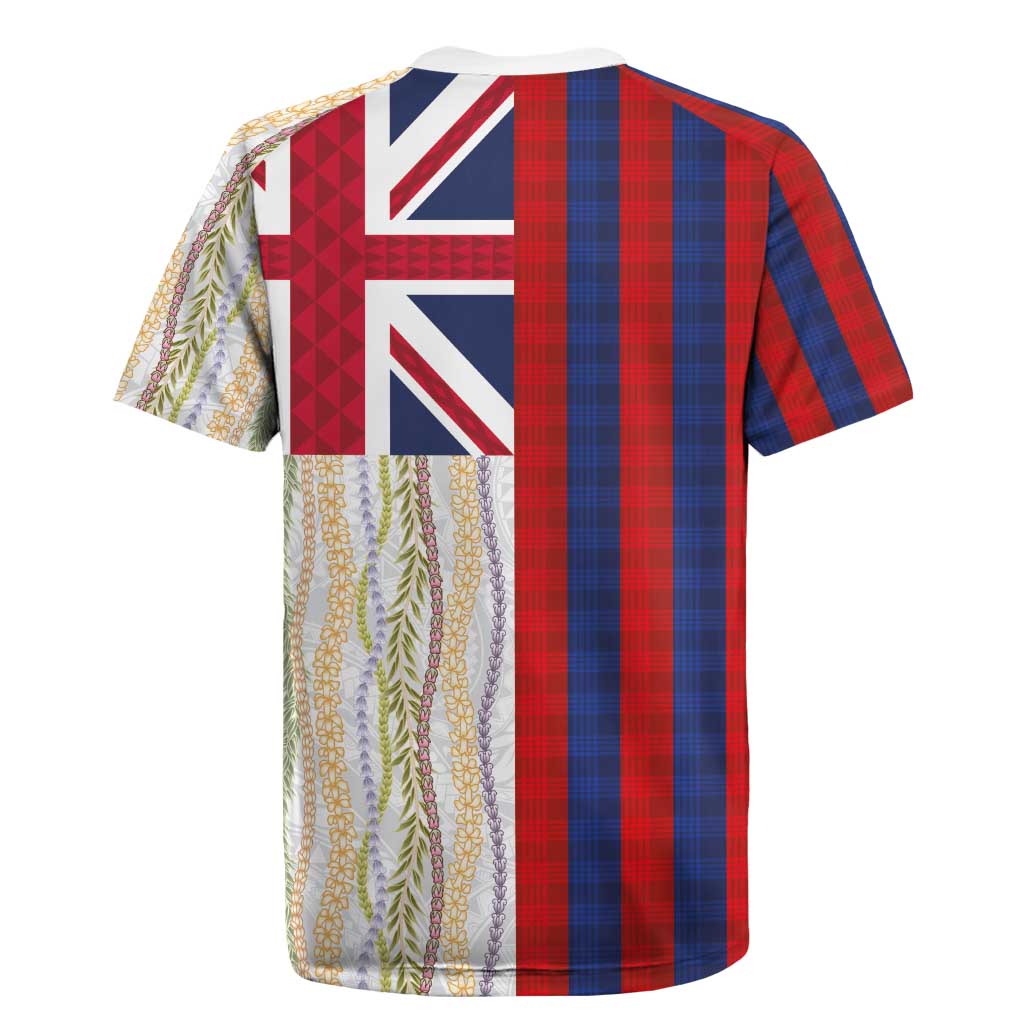 Hawaiian Tropical Plants Lei Rugby Jersey National Flag Style - Polynesian Pride