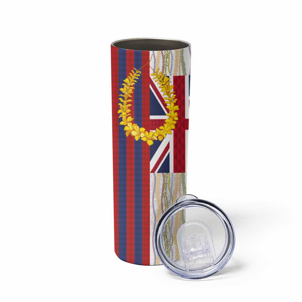 Hawaiian Tropical Plants Lei Skinny Tumbler National Flag Style - Polynesian Pride