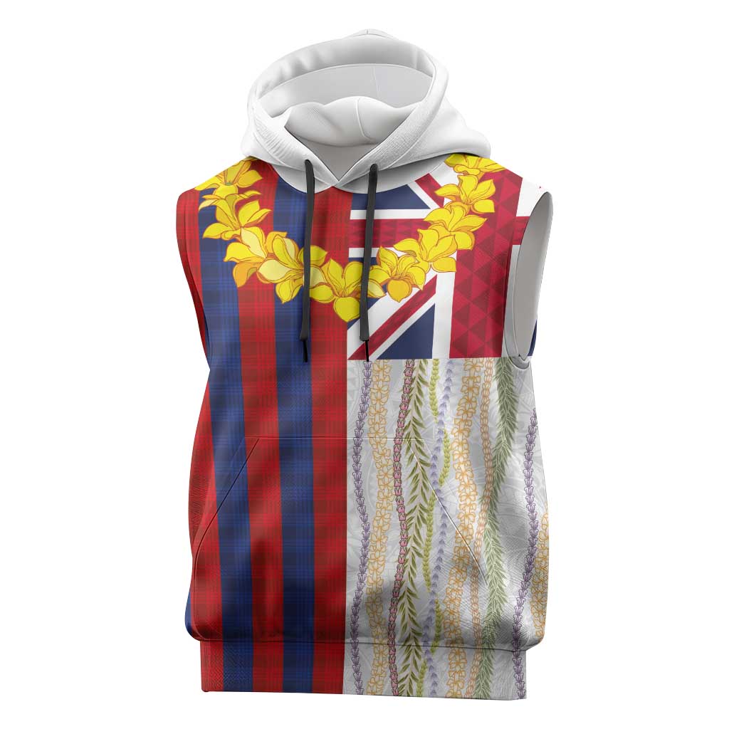 Hawaiian Tropical Plants Lei Sleeveless Hoodie National Flag Style - Polynesian Pride