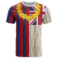 Hawaiian Tropical Plants Lei T Shirt National Flag Style - Polynesian Pride