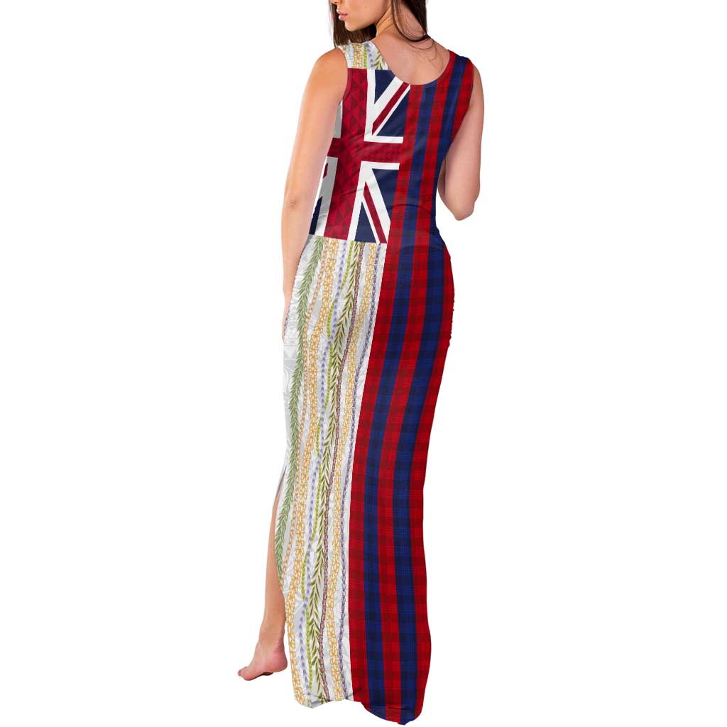 Hawaiian Tropical Plants Lei Tank Maxi Dress National Flag Style - Polynesian Pride