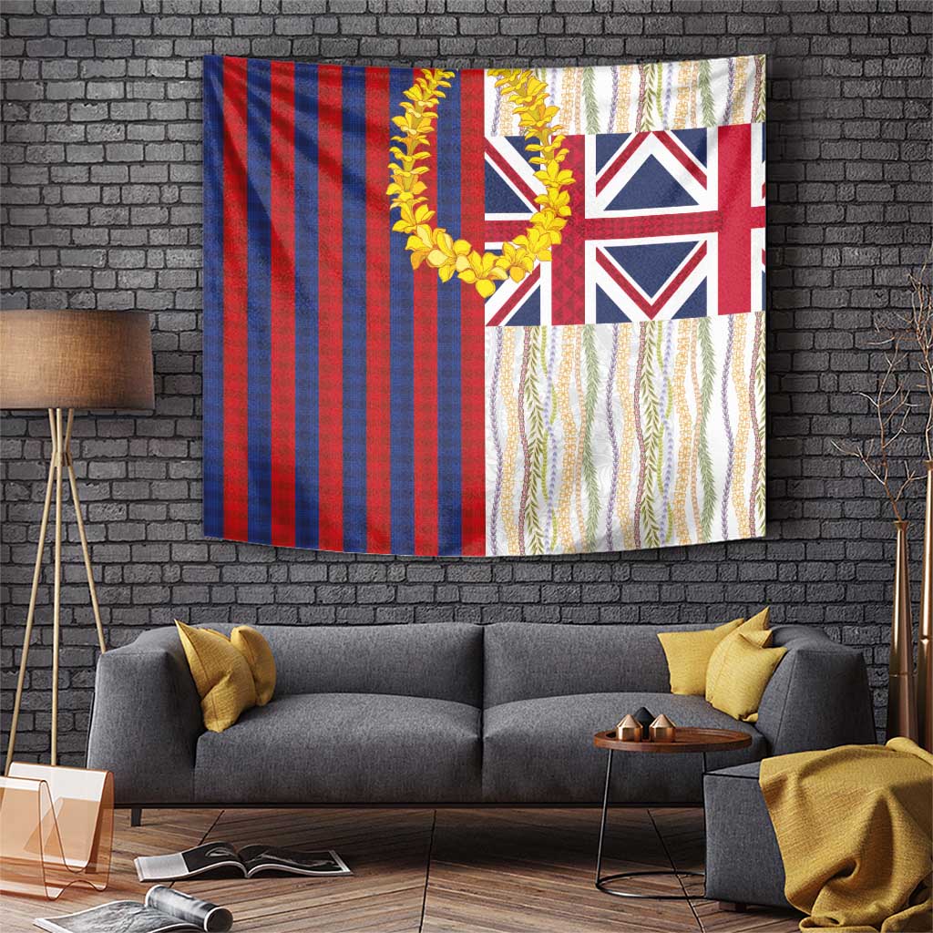 Hawaiian Tropical Plants Lei Tapestry National Flag Style - Polynesian Pride