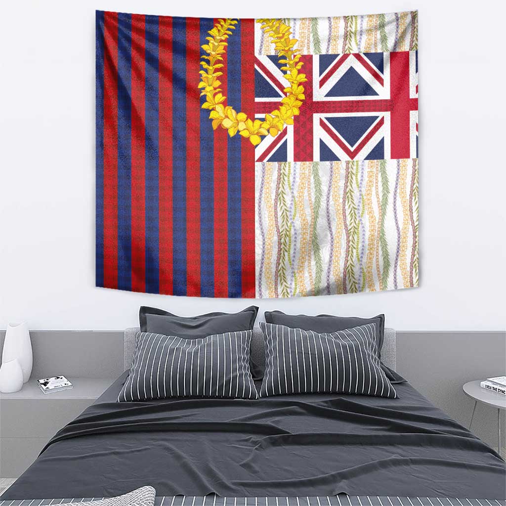 Hawaiian Tropical Plants Lei Tapestry National Flag Style - Polynesian Pride