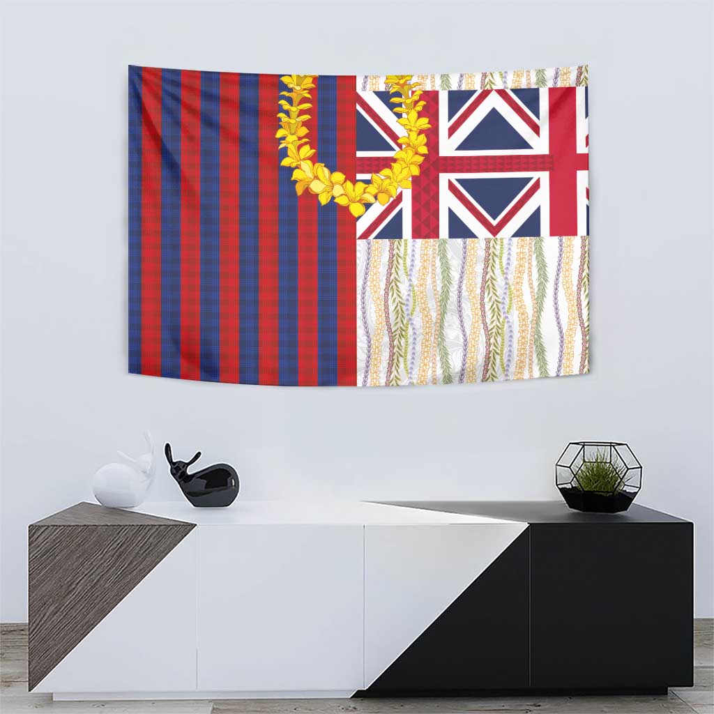 Hawaiian Tropical Plants Lei Tapestry National Flag Style - Polynesian Pride
