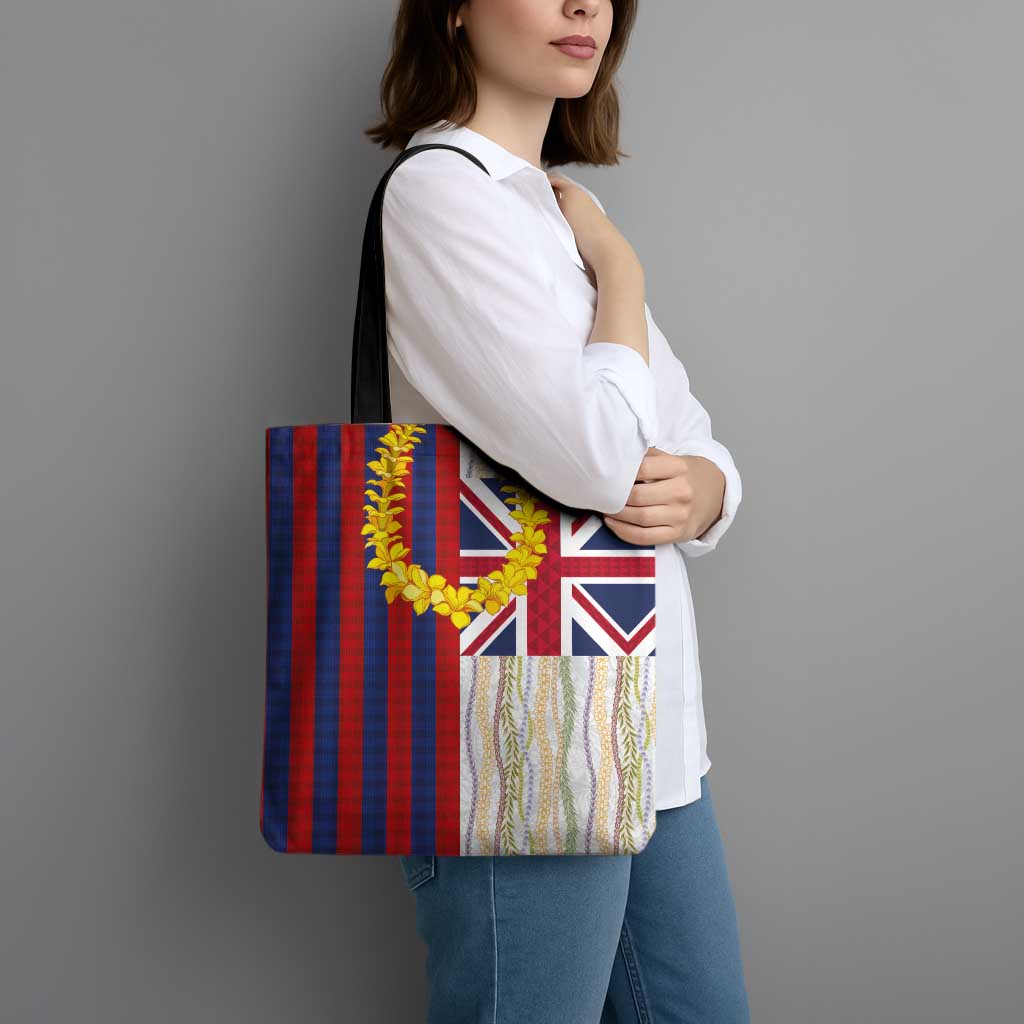 Hawaiian Tropical Plants Lei Tote Bag National Flag Style - Polynesian Pride