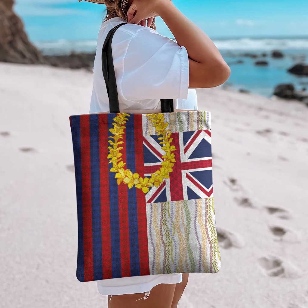 Hawaiian Tropical Plants Lei Tote Bag National Flag Style - Polynesian Pride