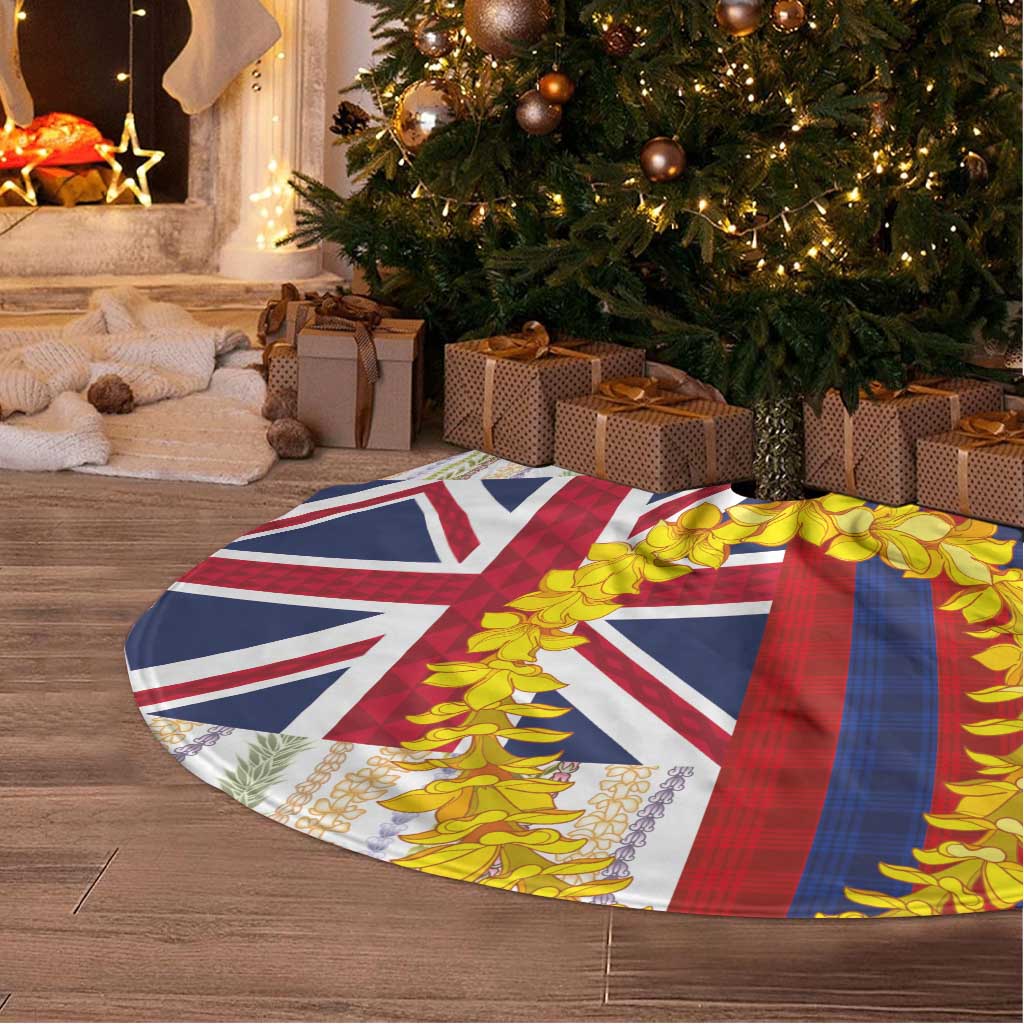 Hawaiian Tropical Plants Lei Tree Skirt National Flag Style - Polynesian Pride