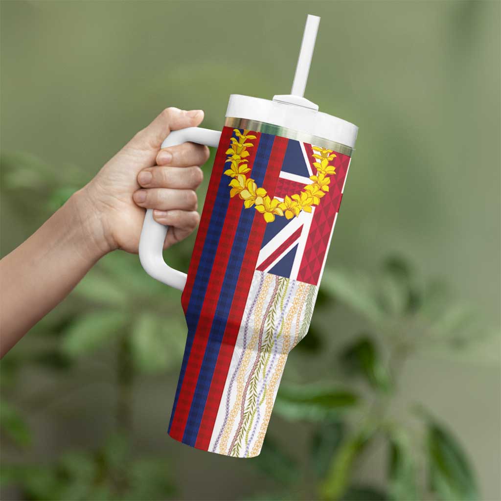 Hawaiian Tropical Plants Lei Tumbler With Handle National Flag Style - Polynesian Pride