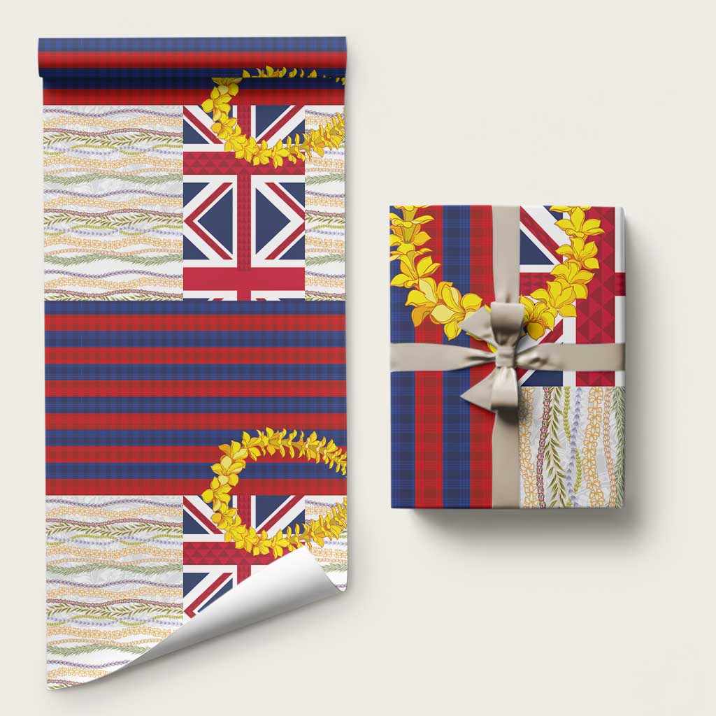 Hawaiian Tropical Plants Lei Wrapping Paper National Flag Style - Polynesian Pride
