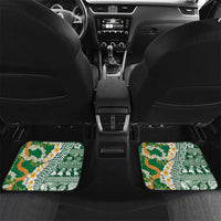 Hawaiian Plumeria Lei Car Mats Kakau Motifs and Palaka Half Style Green Color - Polynesian Pride