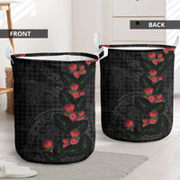 Hawaiian Kakau Art Laundry Basket Taro Leaves with Ohia Lehua and Pakala Pattern - Polynesian Pride