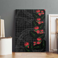 Hawaiian Kakau Art Canvas Wall Art Taro Leaves with Ohia Lehua and Pakala Pattern - Polynesian Pride