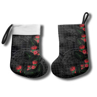 Hawaiian Kakau Art Christmas Stocking Taro Leaves with Ohia Lehua and Pakala Pattern - Polynesian Pride