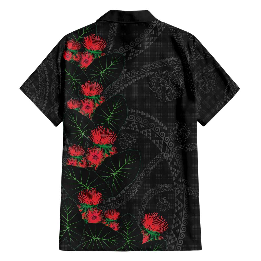Hawaiian Kakau Art Family Matching Off Shoulder Maxi Dress and Hawaiian Shirt Taro Leaves with Ohia Lehua and Pakala Pattern - Polynesian Pride