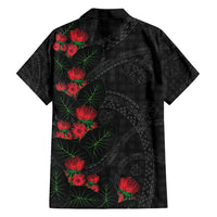 Hawaiian Kakau Art Family Matching Off Shoulder Short Dress and Hawaiian Shirt Taro Leaves with Ohia Lehua and Pakala Pattern - Polynesian Pride