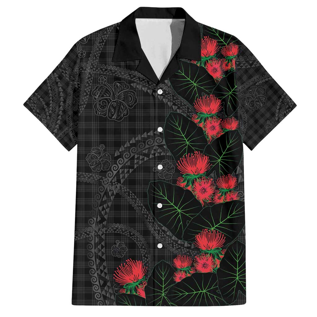 Hawaiian Kakau Art Family Matching Puletasi and Hawaiian Shirt Taro Leaves with Ohia Lehua and Pakala Pattern - Polynesian Pride