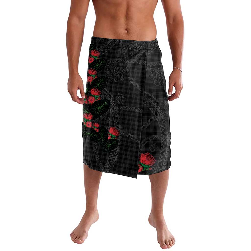 Hawaiian Kakau Art Lavalava Taro Leaves with Ohia Lehua and Pakala Pattern - Polynesian Pride
