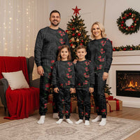 Hawaiian Kakau Art Christmas Pajama Set Taro Leaves with Ohia Lehua and Pakala Pattern - Polynesian Pride