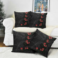 Hawaiian Kakau Art Pillow Cover Taro Leaves with Ohia Lehua and Pakala Pattern LT03 - Polynesian Pride