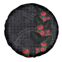 Hawaiian Kakau Art Spare Tire Cover Taro Leaves with Ohia Lehua and Pakala Pattern - Polynesian Pride