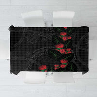 Hawaiian Kakau Art Tablecloth Taro Leaves with Ohia Lehua and Pakala Pattern - Polynesian Pride