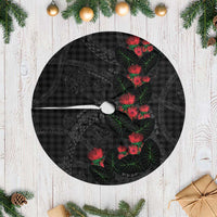 Hawaiian Kakau Art Tree Skirt Taro Leaves with Ohia Lehua and Pakala Pattern - Polynesian Pride
