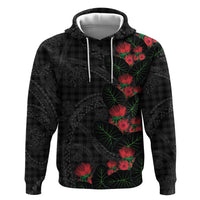 Hawaiian Kakau Art Zip Hoodie Taro Leaves with Ohia Lehua and Pakala Pattern - Polynesian Pride