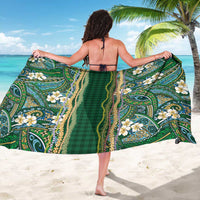Hawaiian Art Flower Tribal with Lei Sarong Palaka Pattern Green Color - Polynesian Pride