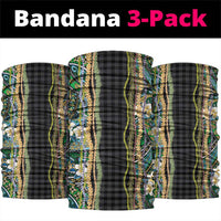 Hawaiian Art Flower Tribal with Lei Neck Gaiter Palaka Pattern Black Color - Polynesian Pride