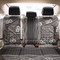 Hawaiian Art Flower Tribal with Lei Back Car Seat Cover Palaka Pattern Grayscale - Polynesian Pride