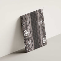 Hawaiian Art Flower Tribal with Lei Canvas Wall Art Palaka Pattern Grayscale - Polynesian Pride